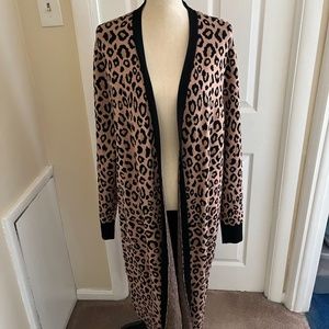 Thalia Sodi Long Leopard Cardigan